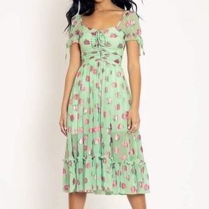 Strawberries mint tea party dress